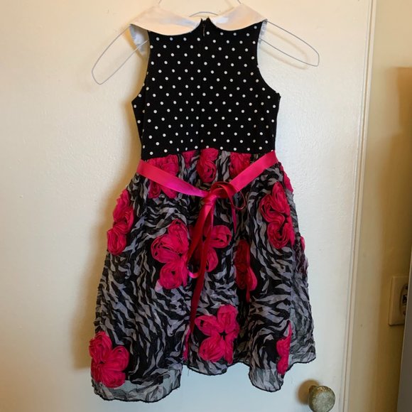 BONNIE JEAN POLYSTER FLORAL DRESS FOR GIRLS SIZE 4 - Picture 3 of 5